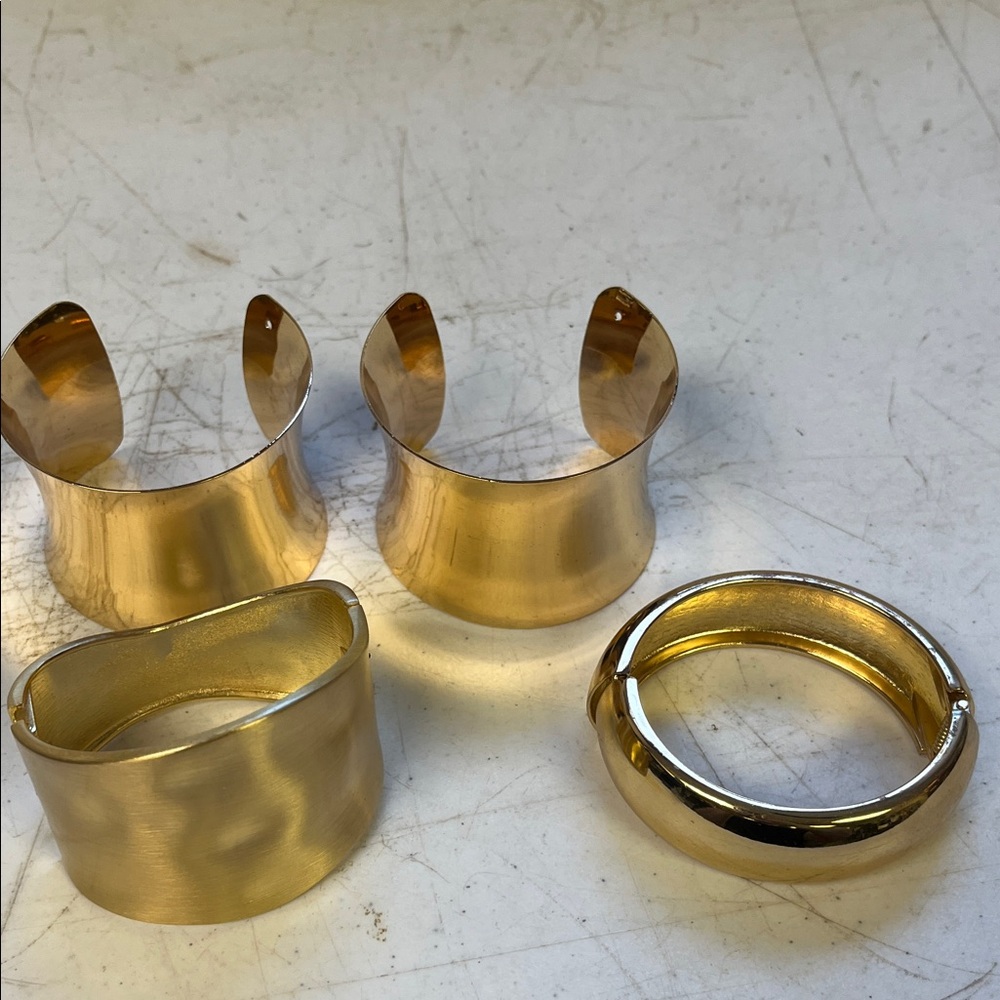 Gold Cuff Bracelet lot - Elegant Women’s Statement Bracelets